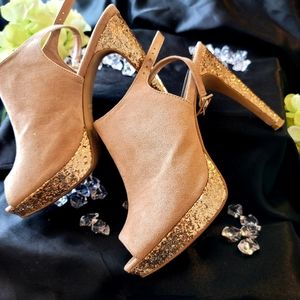 Rampage Taupe FX Suede Open toe Sandals